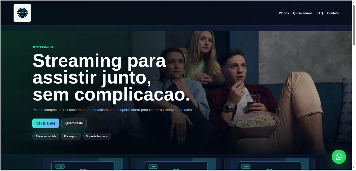 Tela do projeto Vendasiptv